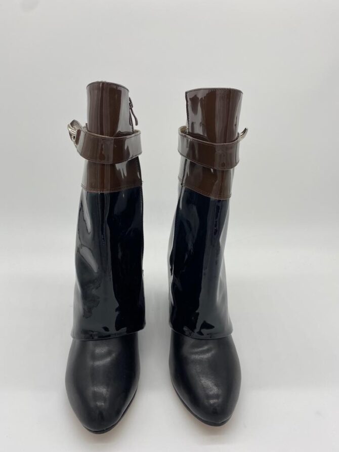 Givenchy Black Shark Lock Leather Boots Shoes Size 38