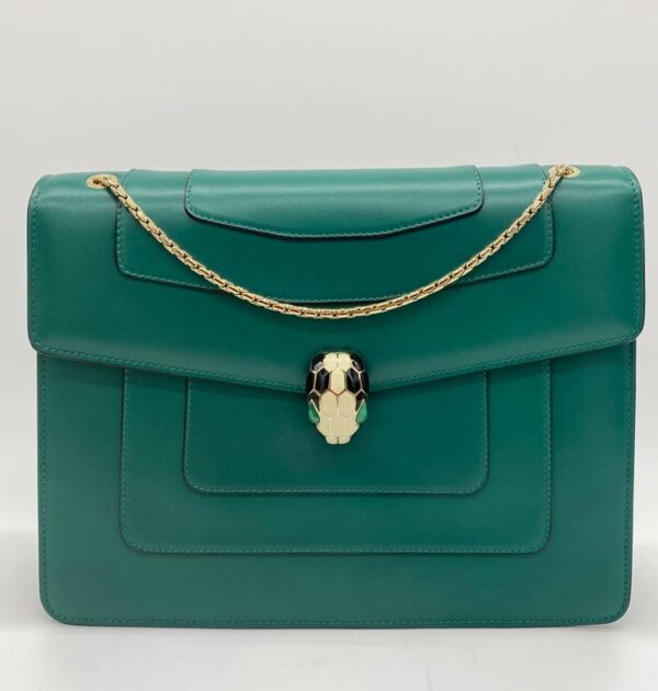 BULGARI Green Serpenti Forever Flap Shoulder Bag