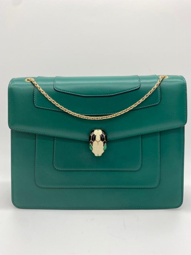 BULGARI Green Serpenti Forever Flap Shoulder Bag