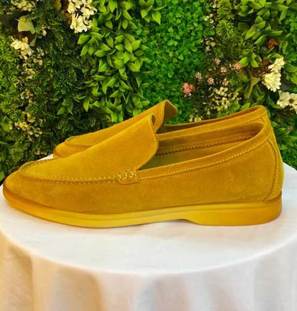 LORO PIANA Yellow Moutarde Loafer Men Shoes Size 43.5