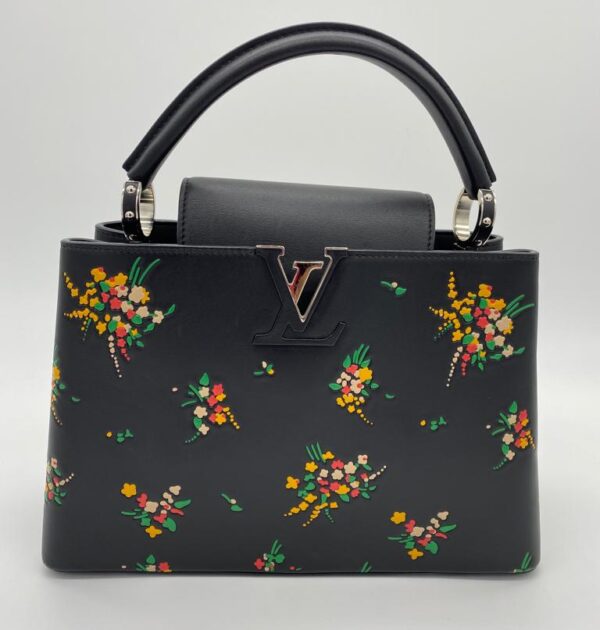 Louis Vuitton Black Leather Blossom Capucines Limited Édition PM Bag