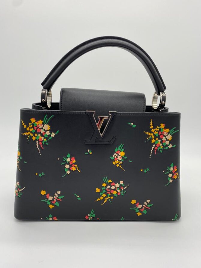 Louis Vuitton Black Leather Blossom Capucines Limited Édition PM Bag