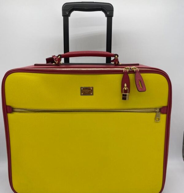 Dolce & Gabbana Red/Yellow Two Wheeled Cabin Luggage Bag