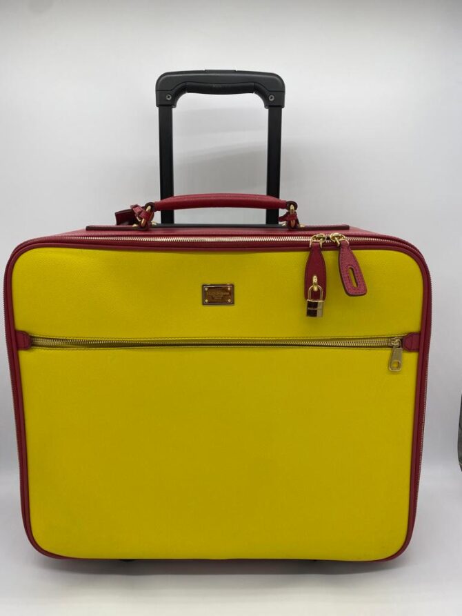 Dolce & Gabbana Red/Yellow Two Wheeled Cabin Luggage Bag