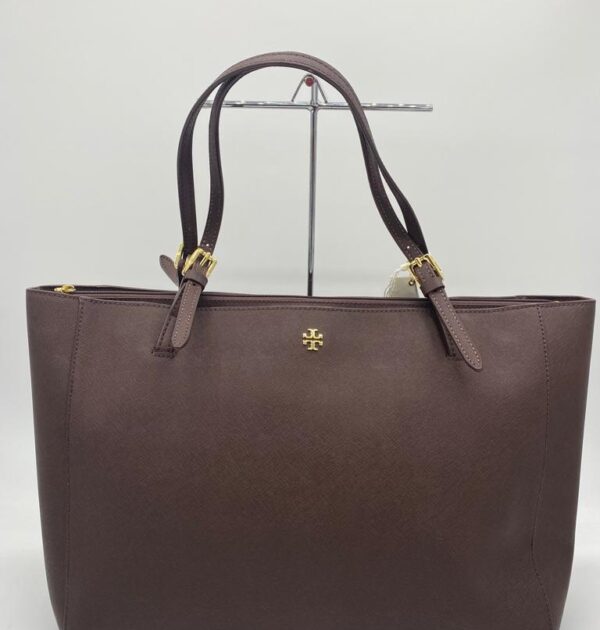 Tory Burch Brown Saffiano Leather Tote Bag