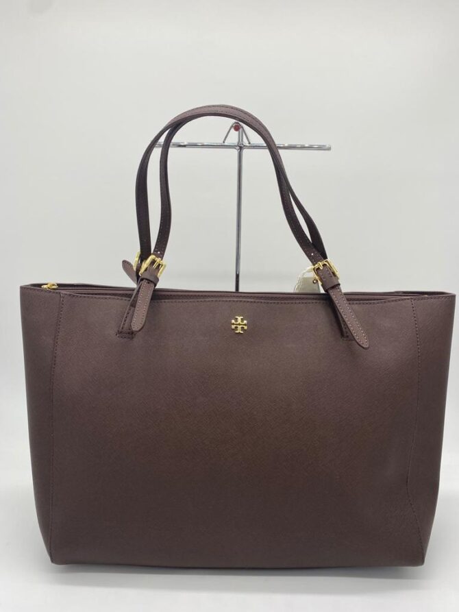 Tory Burch Brown Saffiano Leather Tote Bag