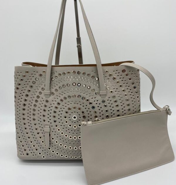 Alaia Grey Le Mina 25 New Vienne Leather Tote Bag