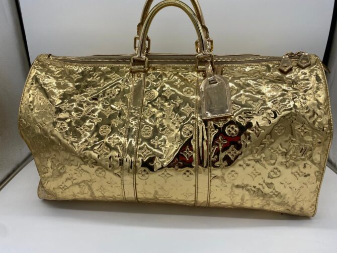 Louis Vuitton Gold Keepall 55 Bag