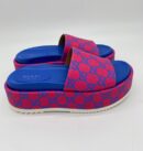 Gucci Pink GG Leather Trimmed Platform Slides Size 35.5